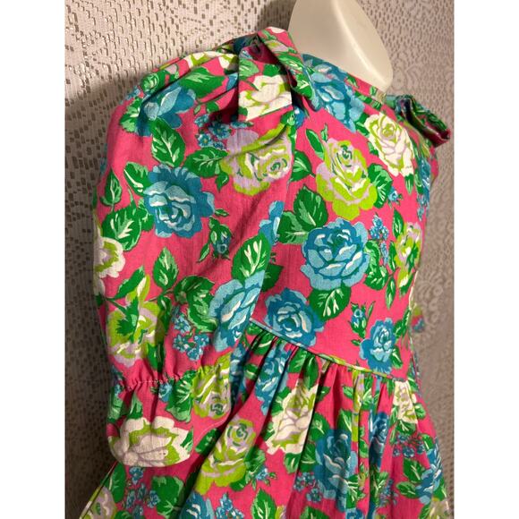 Vintage 80’s Little Star Rockabilly, Floral Tea Party Dress, Puffy Sleeves, 4T - Picture 3 of 9